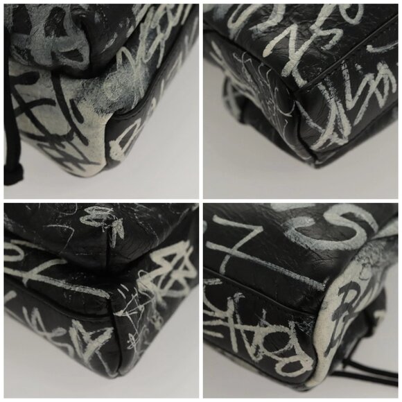 BALENCIAGA Graffiti Explorer Mini Shoulder Bag Bag Black - Picture 16 of 16